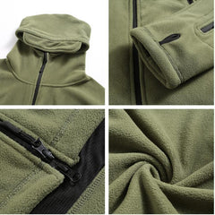 Tactical Fleece Hooded Lightweight Warm Outdoor Hiking Camping Jacket Men