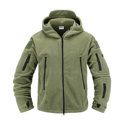 Tactical Fleece Hooded Lightweight Warm Outdoor Hiking Camping Jacket Men