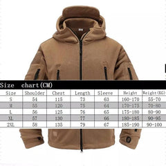 Tactical Fleece Hooded Lightweight Warm Outdoor Hiking Camping Jacket Men