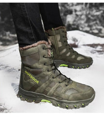 Men’s Mid-Cut Waterproof Hiking Boots Outdoor Winter Mountaineering Work Shoes