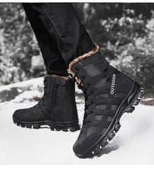 Men’s Mid-Cut Waterproof Hiking Boots Outdoor Winter Mountaineering Work Shoes