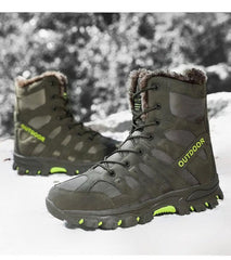 Men’s Mid-Cut Waterproof Hiking Boots Outdoor Winter Mountaineering Work Shoes