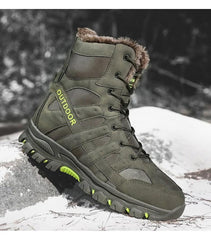 Men’s Mid-Cut Waterproof Hiking Boots Outdoor Winter Mountaineering Work Shoes