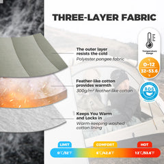 Cotton Envelope Portable Sleeping Bag with Compression Sack Camping Backpacking Gear