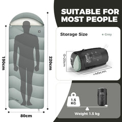 Cotton Envelope Portable Sleeping Bag with Compression Sack Camping Backpacking Gear