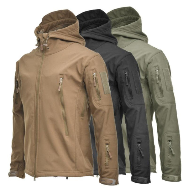 Men’s Camouflage Waterproof Windproof Winter Tactical Hooded Big Size Jacket