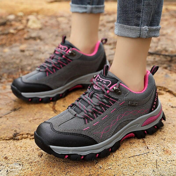 Womens Winter Hiking Anti-slip Leather Lace-up Ankle Outdoor Boots Shoes